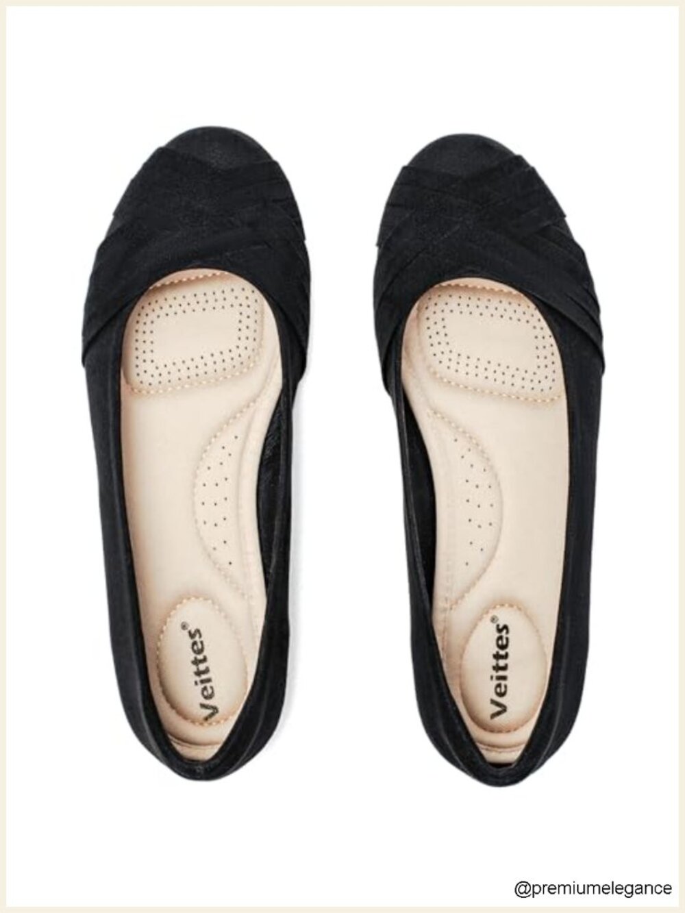 Women's Wide Width Ballet Flats Round Toe Slip On Microfiber Memory Foam